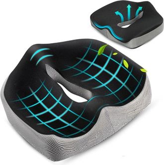 OEM Coj&iacute;n Para Coxis, Coj&iacute;n Ergon&oacute;mico Para Silla De Oficina, Coj&iacute;n De Espuma Viscoel&aacute;stica, Alivia La Presi&oacute;n En Caderas, Coxis, Ci&aacute;tica Y Hemorroides, P