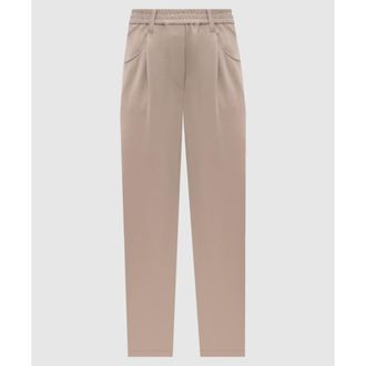 Brunello Cucinelli Beige Relaxed Cotton Pants, Brand Size 38 (US Size 4)
