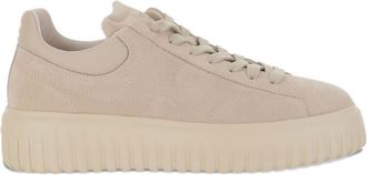 Hogan Beige Lace Up Sneakers