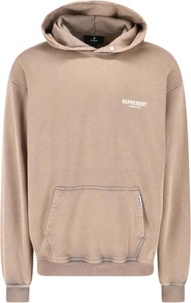 Represent Relaxed Fit Cotton Hoodie With Contrast Stitching