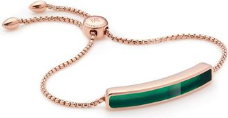 Monica Vinader Baja Green Onyx Bracelet, Rose Gold Vermeil on Silver