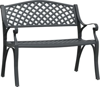 vidaXL Garden Bench 102 cm Cast Aluminium Black vidaXL