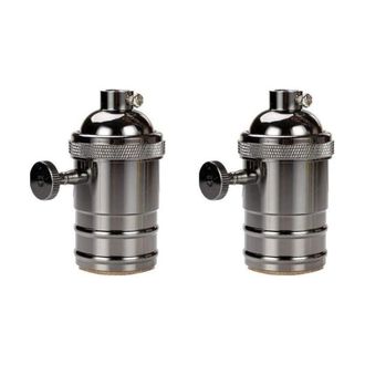 OEM Portalampada Vintage, Attacco Edison, Adattatore Per Lampada E27 Vintage Con Interruttore, Lampadario A Batteria Retr&ograve; Vintage, Nero - Crezuo