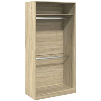 vidaXL Armario Madera Contrachapada Color Roble Sonoma 100x50x200 Cm Vidaxl