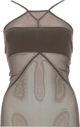 Rick Owens Beige Solid Halter Neck Top