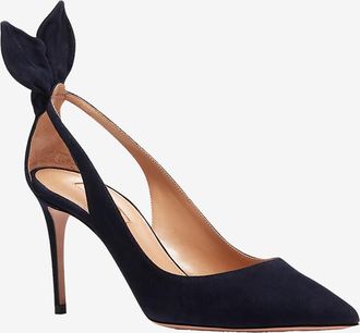 Aquazzura Pumps aus Wildleder Bow Tie 85