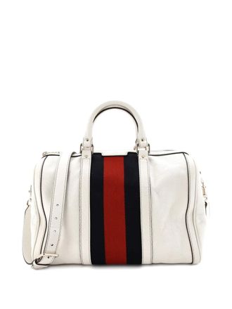Gucci Vintage Web Boston Bag Leather Medium satchel - Bianco