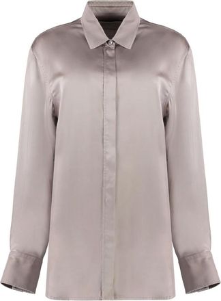 Golden Goose Overhemden, Dames, Roze, M, Satijn, Batilda Boyfriend Shirt