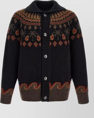 Alanui wool fair isle cardigan