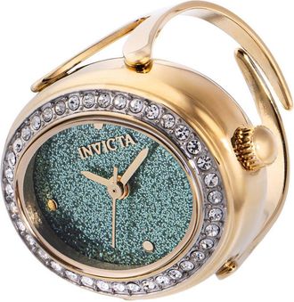 Invicta Mini 49602 Dames Horloge - Quartz Uurwerk - Roestvrij Staal met groene Wijzerplaat - 24mm