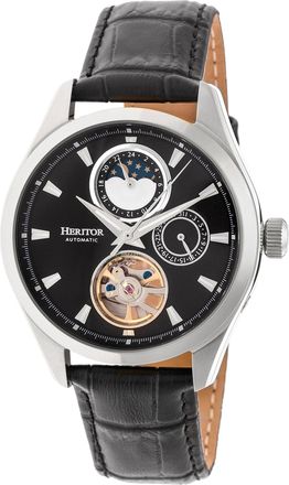 Heritor Heritor Sebastian Automatic Semi-Skeleton Watch, Leather Strap, 40 mm