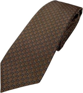 Gucci Pre-owned Accessories, male, Brown, Size: ONE SIZE Pre-owned Cravat