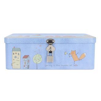 OEM Esta Compacta Caja De Almacenamiento Met&aacute;lica Cuenta Con Tapa Abatible Y Cerradura, Un Dise&ntilde;o Vintage Y Es Perfecta Para Guardar Recuerdos, Monedas, F