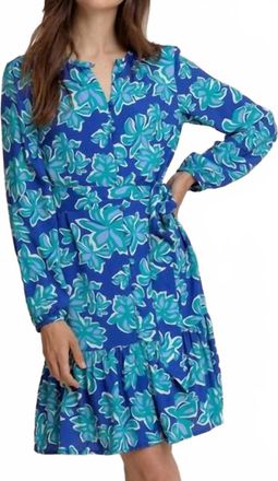 Southern Tide Merritt Forever Blooming Long Sleeve Dress In Surf Blue