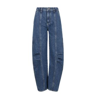 Rotate ROTATE Birger Christensen, Loose Fit Jeans, female, Blue, XS, Cargo Twill Trousers
