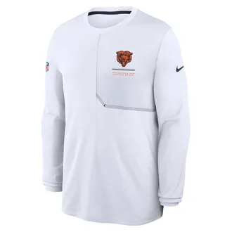 Nike Chicago Bears Sideline Coach Nike Mens Dri-FIT NFL Long-Sleeve Top in White | 03B1478M7Q-B8B