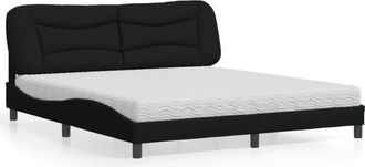 vidaXL Vidaxl - Cama Con Colch&oacute;n De Tela Negro 180x200 Cm