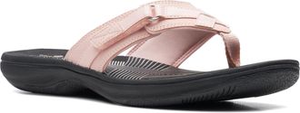 Clarks Womens Breeze Sea Flip-Flop Sandals - Comfortable Flip Flop with Adjustable Hook and Arch Support - Casual Summer Wearing Cloudsteppers for Everyday, 