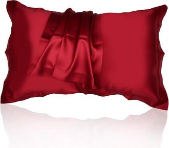 OEM Juego De 2 Fundas De Almohada De Sat&eacute;n De 48&times;74 Cm - Antipilling Y Antiarrugas - Poli&eacute;ster Suave Y Sedoso - Color Burdeos