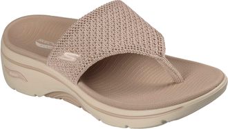 Skechers Go Walk Arch Fit 2.0 Textile Womens Taupe Standard Sandals - Size UK 3