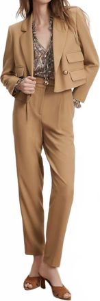 Veronica Beard Wisteria Cropped Pants In Hazelnut