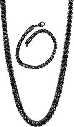 Adornia Mens Wheat Chain Necklace & Bracelet Set in Silver at Nordstrom Rack