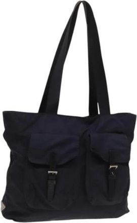 Prada Pre-owned Vintage Nylon Tote Bag - Dames - Vintage Shopper - Blauw - ONE Size - Nylon - Vintage