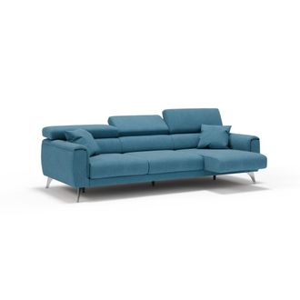 Divani.Store Sof&aacute; 3 plazas extensibles en tejido impermeable 244 cm azul claro