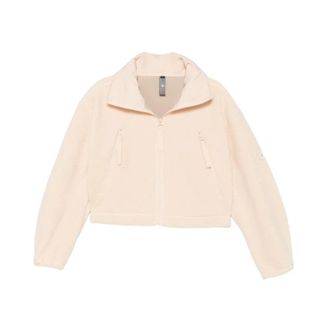 adidas by Stella McCartney Teddy textuur hoogsluitend jack met rits - Dames - Fleece jassen - Beige - XS - Fitness