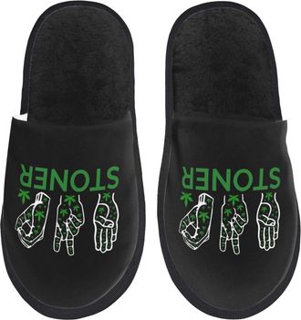 Generic Home Slipper Weed Stoner Warm Slipper Non-Slip Scuff Slippers Comfortable House Shoes For Hotel Party Travel M