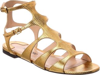 Tom Ford Snake-Embossed Leather Sandal