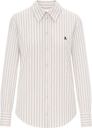 Patrizia Pepe White Striped Cotton Poplin Shirt