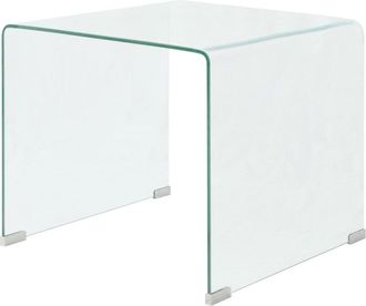 vidaXL Coffee Table Tempered Glass 19.5x19.7x17.7 Clear, 244188