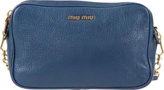 Miu Miu Blue Leather Shoulder Bag (Pre-Owned)