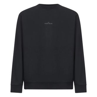 Stone Island Sweatshirts, male, Black, Size: M Black Sweater with Logo Print