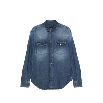 Dondup Faded-effect Western-yoke Shirt