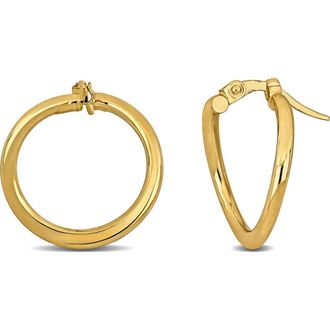 Delmar 14K Yellow Gold Contorted Frontal Hoop Earrings at Nordstrom Rack