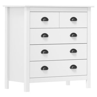 Berkfield Home Sideboard Hill White 79x40x80 cm Solid Pine Wood | Size: 79 x 40 x 80 cm