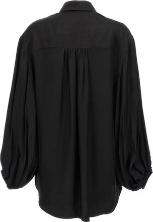 Khaite Womens Black Cupro Blouse