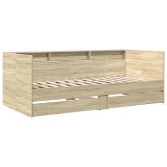 vidaXL Sof&aacute; Cama Con Cajones Sin Colch&oacute;n Roble Sonoma 90x200 Cm Vidaxl