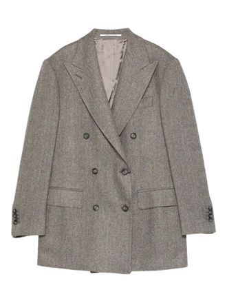 Tagliatore herringbone double-breasted jacket - women - Fabric - 42 - Grey