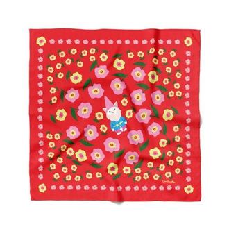 Centinelle Cat Garden Gnome Cotton Silk Bandana in Red at Nordstrom