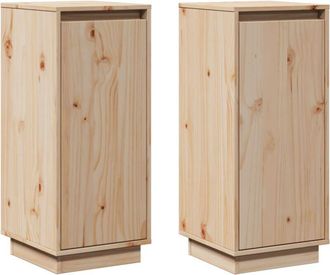 vidaXL Aparador 2 uds madera maciza de pino 31,5x34x75 cm Vidaxl