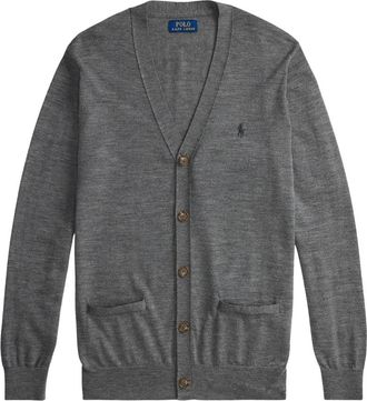 Polo Ralph Lauren Maglione Cardigan - Heren - Vesten - Grijs - XL - Wol - Truien & Vesten