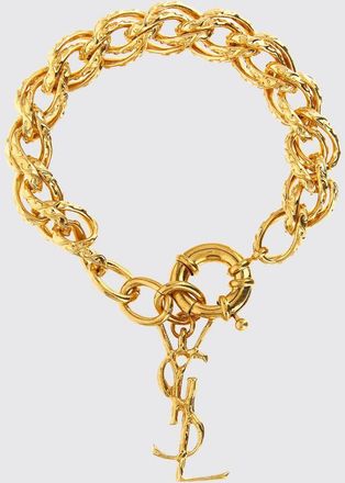Saint Laurent Bracciale a catena in ottone con charm monogram YSL