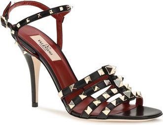 Valentino Garavani Womens Rockstud Kidskin Sandals Nero