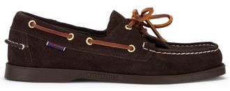 Sebago Mens Boat Shoes Dark Brown Suede Bovine Loafers