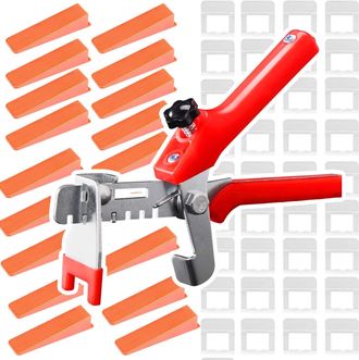 OEM Sistema De Nivelaci&oacute;n Para Baldosas - Pinza Ajustable 2 Mm - 400 Clips - 100 Calzos Reutilizables - Compatible Baldosas 3 A 12 Mm