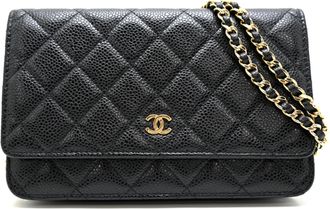 Chanel Grained Calfskin Chain/Shoulder Wallet (Pre-Owned)