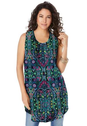 Roaman's Sleeveless Angelina Tunic in Green at Nordstrom, Size 14